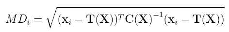 Formel der Mahalanobis Distanz